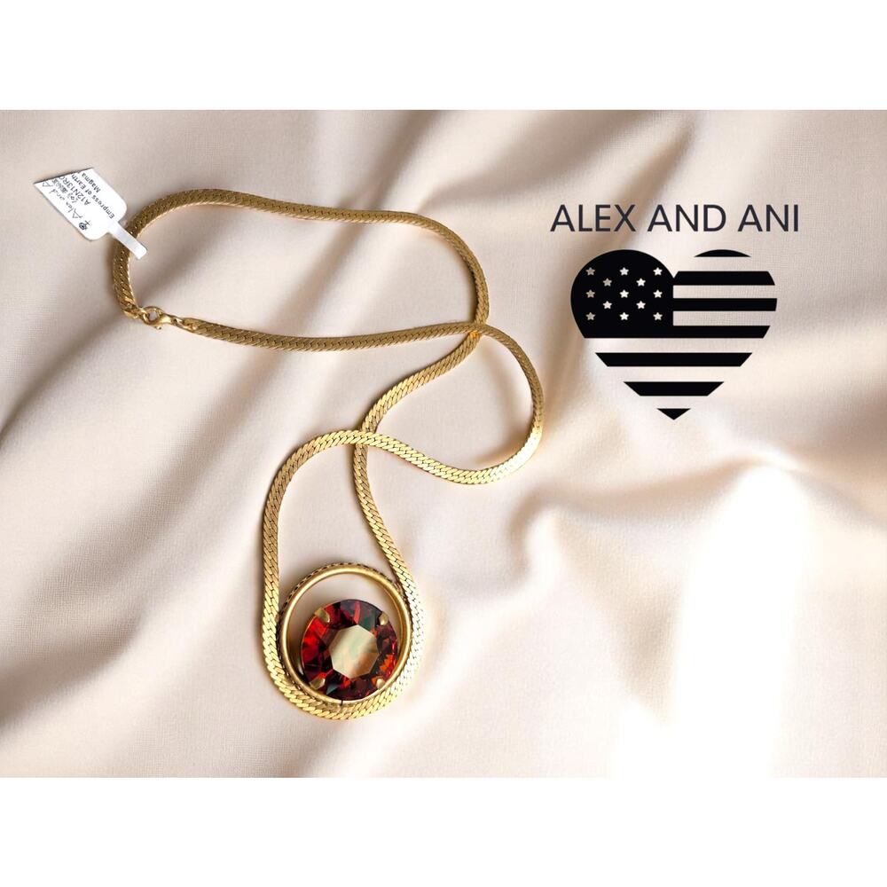 NWT Alex and Ani “Empress of Earth” Statement Necklace – Gold-Tone Snake Chain